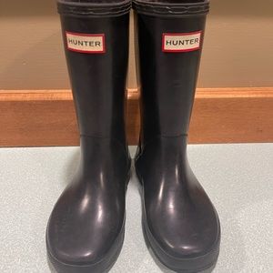 Kids black hunter rubber boots